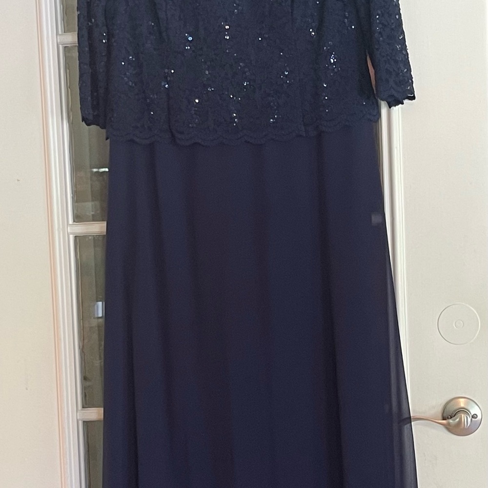 Alex Evenings Midnight Blue Lace Dress